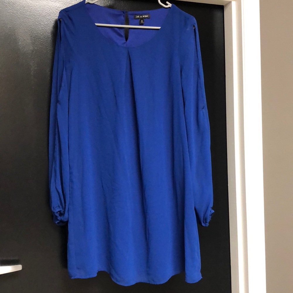As U Wish long sleeve cold shoulder dress